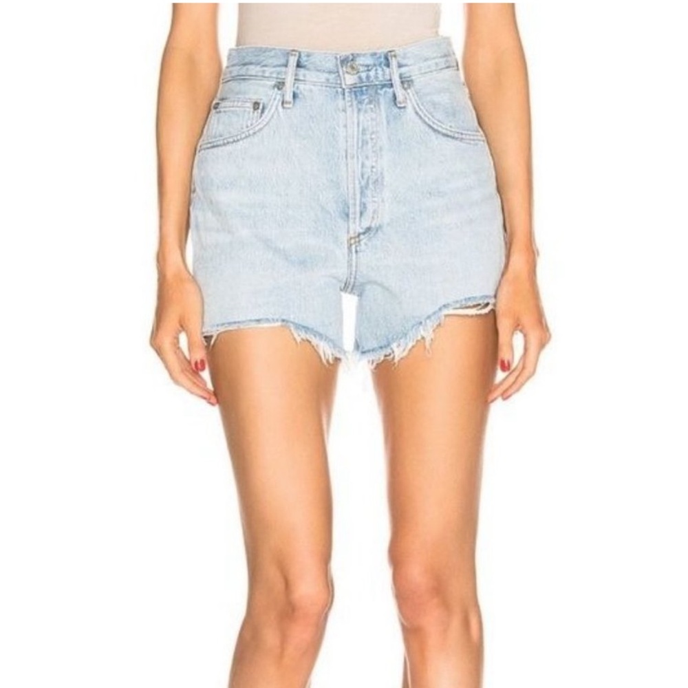 Agolde Light Blue Jean Shorts